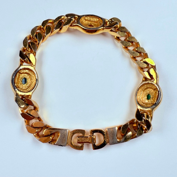 Christian Dior Grosse Gripoix Cabochon Rhinestone Haute Couture MCM Bracelet - Picture 3 of 8